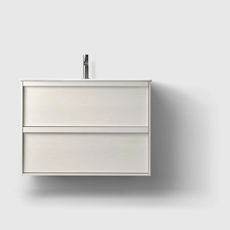 HAVEN Badeværelsesmøbler HAVEN H2/80 - White Wood med bordplade i porcelæn