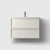 HAVEN Badeværelsesmøbler HAVEN H2/80 - White Wood med bordplade i porcelæn