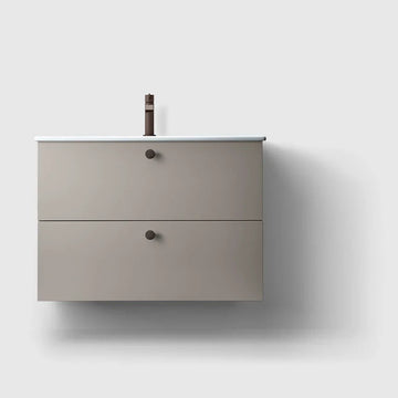 HAVEN Badeværelsesmøbler HAVEN H3/80S badeværelsesmøbel slim - porcelænshåndvask - Warm Grey