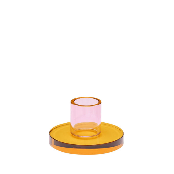 Hübsch Tilbehør Hübsch Astra Candleholder Small - orange/lyserød