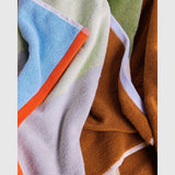 Hübsch Hübsch Block Håndklæde large - lyseblå/flerfarvet
