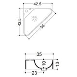 Lavabo Håndvaske Lavabo Axa corner procelænshåndvask - 42x42cm - hvid