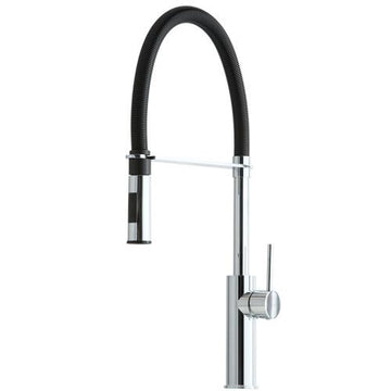 Lavabo Køkkenarmatur Lavabo Kubus 020 køkkenarmatur med udtræk, slange mat sort - krom