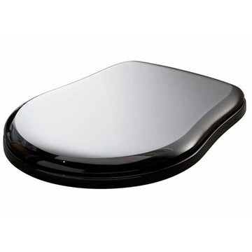 Lavabo Toiletsæder Lavabo Retro toiletsæde med krom beslag - blank sort