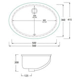 Lavabo Håndvaske Lavabo TEA porcelænsvask til underlimning - 56x41cm - hvid