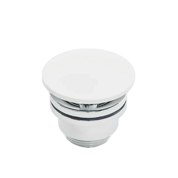 Marmorline Tilbehør Marmorline bundventil solid surface arctic white med flad top universal - mat hvid
