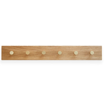 MOUD OAK Knagerække Egetræ Med Messing Knager - 70 cm