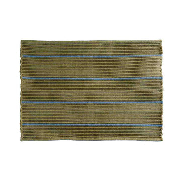 MOUD STRIPE dørmåtte 50x72 cm - olive/blå - genanvendt polyester