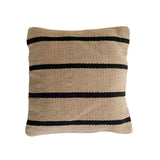 MOUD STRIPE pudebetræk 48x48 cm - beige/sort