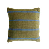 MOUD STRIPE pudebetræk 48x48 cm - olive/blå