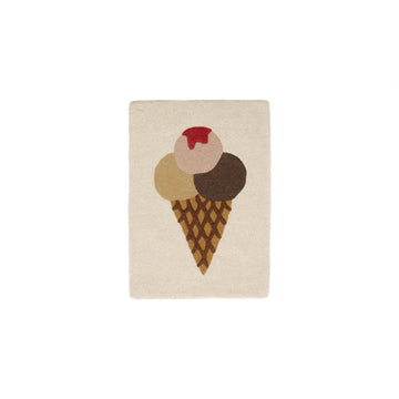OYOY Living Tekstiler OYOY Living Ice Cream Tufted Miniature Rug/Wallhanger - H65xW45cm - beige/motiv