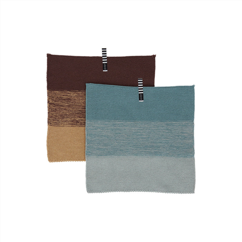 OYOY Living Tekstiler OYOY Living Niji dish cloth - 25x25cm - blue/brown