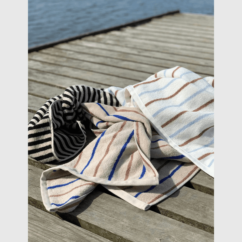 OYOY Living Tekstiler OYOY Raita towel - 100x150cm - caramel/optic blue