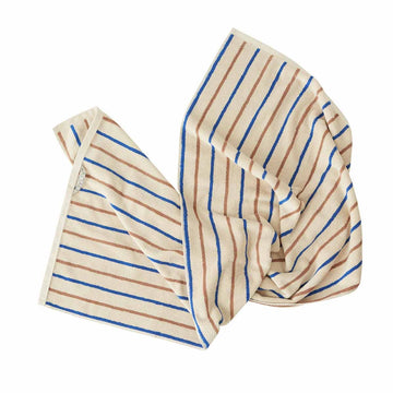 OYOY Living Tekstiler OYOY Raita towel - 50x100cm - caramel/optic blue
