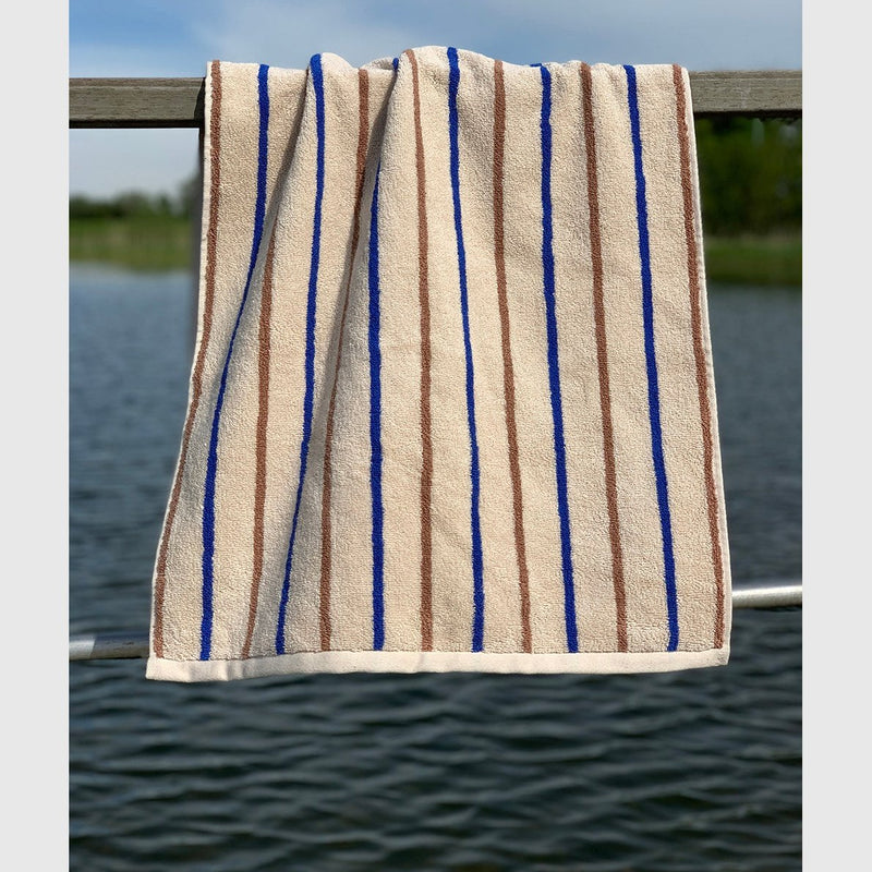OYOY Living Tekstiler OYOY Raita towel - 60x40cm - caramel/optic blue