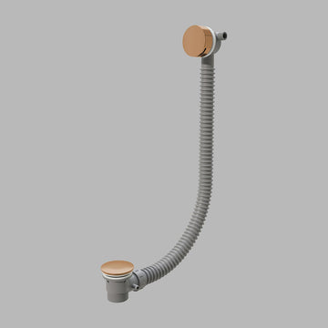 QTOO Tilbehør QTOO Af- og overløbssæt til kar med påfyldning - børstet kobber