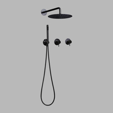 QTOO Bruser til indbygning QTOO Brusetermostat inkl. indbygningssæt - Ø300 hovedbruser - børstet charcoal