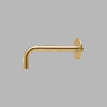 QTOO Tilbehør QTOO L-Tud med Ø80 roset - 190mm - børstet messing