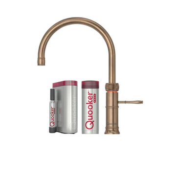 Quooker Køkkenarmatur Quooker Classic Fusion Round med Pro3 beholder & Cube - bruneret messing