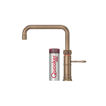Quooker Køkkenarmatur Quooker Classic Fusion Square med Pro3 beholder - bruneret messing