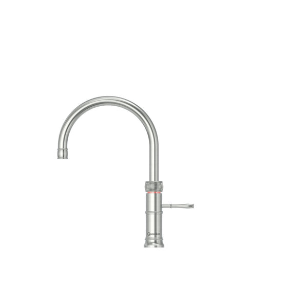Quooker Quooker Classic Nordic Round Single Tap med Pro3 beholder & Cube - rustfri stål