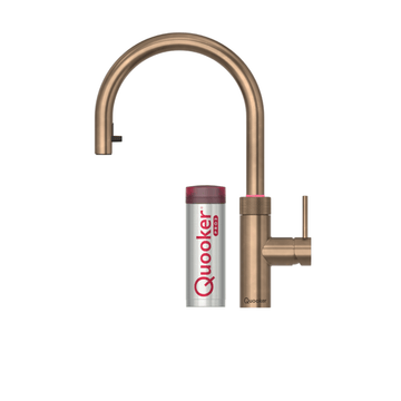 Quooker Køkkenarmatur Quooker Flex Round med Pro3 beholder - bruneret messing