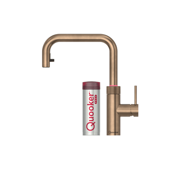 Quooker Køkkenarmatur Quooker Flex Square med Pro3 beholder - bruneret messing