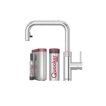 Quooker Køkkenarmatur Quooker Flex Square med Pro3 beholder & Cube - krom