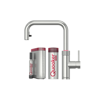 Quooker Køkkenarmatur Quooker Flex Square med Pro3 beholder & Cube - rustfri stål