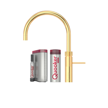 Quooker Køkkenarmatur Quooker Fusion Round med Pro3 beholder & Cube - guld