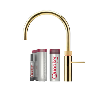 Quooker Køkkenarmatur Quooker Fusion Round med Pro3 beholder & Cube - messing