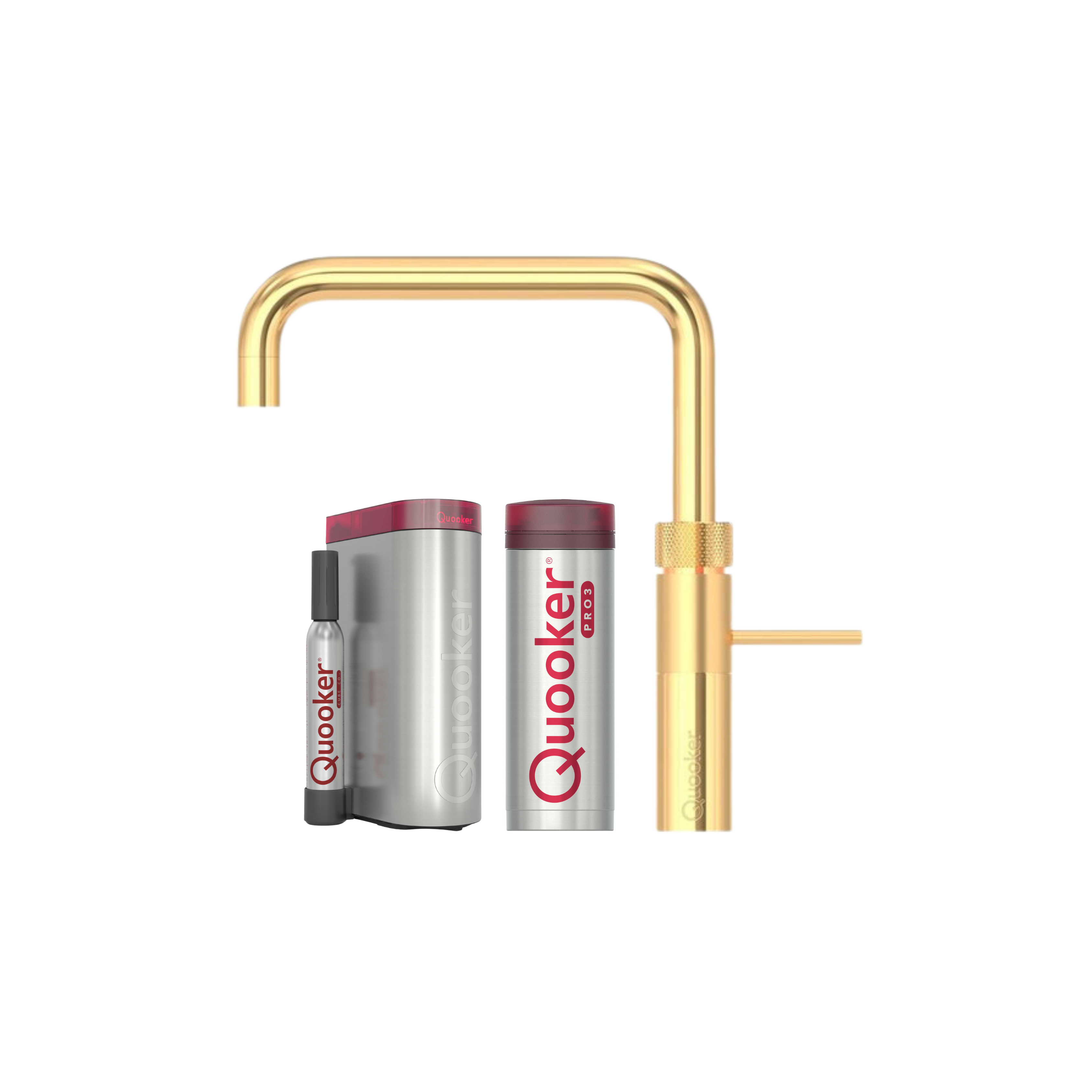 Quooker Fusion Square Med Pro3 Beholder & Cube - Guld – Bad&Design