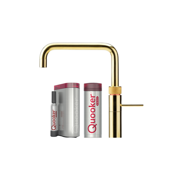 Quooker Sample Block Quooker Fusion Square med Pro3 beholder - Bruneret messing – Bad&Design