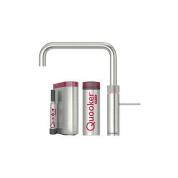 Quooker Køkkenarmatur Quooker Fusion Square med Pro3 beholder & Cube - rustfri stål