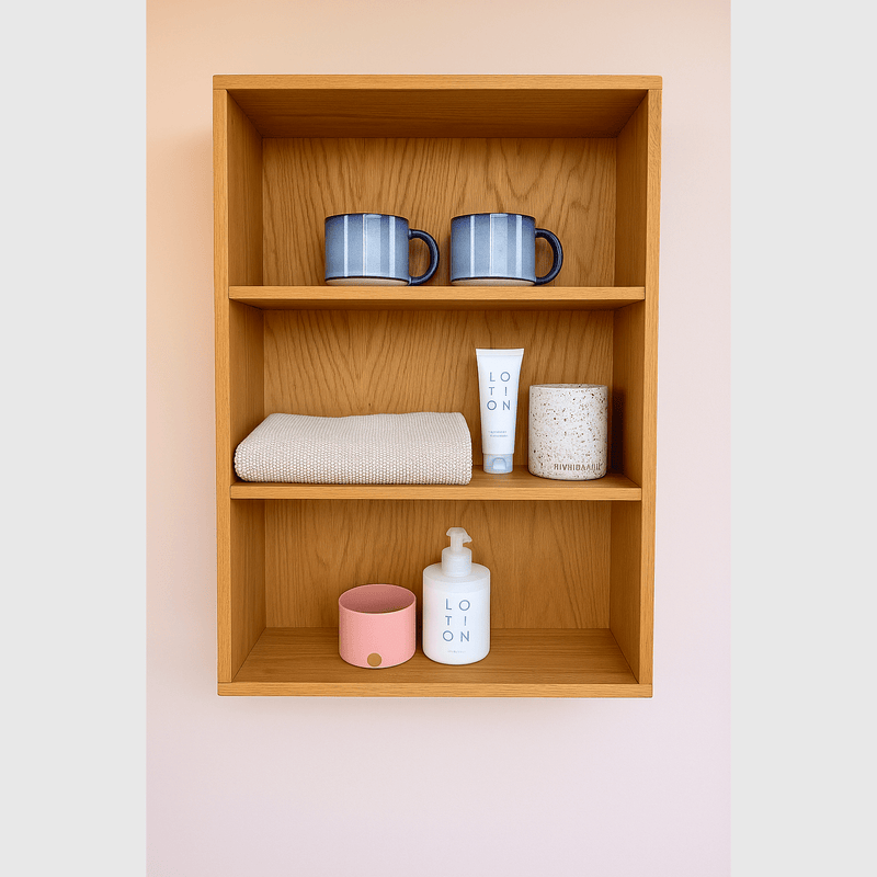 Raw by Knast Interiør Reol i egetræ med to hylder - 40x60x12cm