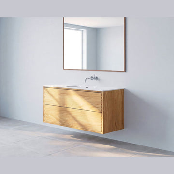 REFINED by Knast Snedkermøbler REFINED by KNAST snedkermøbel inkl. Solid Surface vask - 120x46cm / 2 skuffer - natur eg