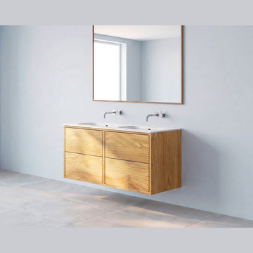 REFINED by Knast Snedkermøbler REFINED by KNAST snedkermøbel inkl. Solid Surface vask - 120x46cm / 4 skuffer - natur eg