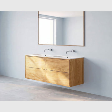 REFINED by Knast Snedkermøbler REFINED by KNAST snedkermøbel inkl. Solid Surface vask - 140x46cm / 4 skuffer - natur eg