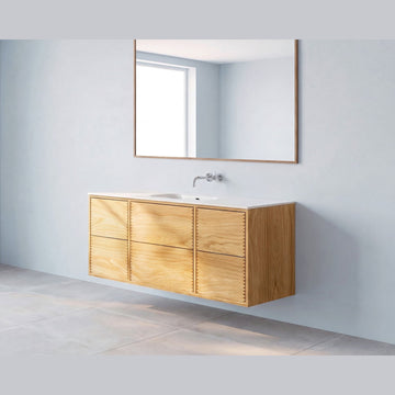 REFINED by Knast Snedkermøbler REFINED by KNAST snedkermøbel inkl. Solid Surface vask - 140x46cm / 6 skuffer - natur eg