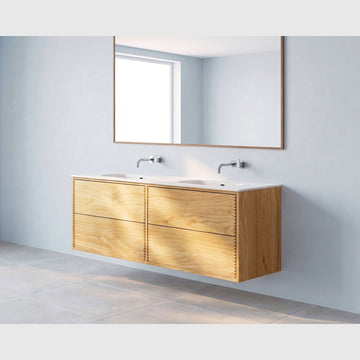 REFINED by Knast Snedkermøbler REFINED by KNAST snedkermøbel inkl. Solid Surface vask - 160x46cm / 4 skuffer - natur eg