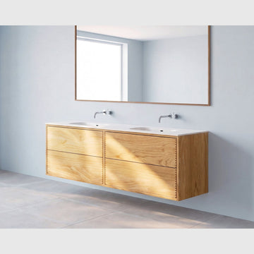 REFINED by Knast Snedkermøbler REFINED by KNAST snedkermøbel inkl. Solid Surface vask - 180x46cm / 4 skuffer - natur eg