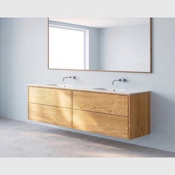 REFINED by Knast Snedkermøbler REFINED by KNAST snedkermøbel inkl. Solid Surface vask - 200x46cm / 4 skuffer - natur eg