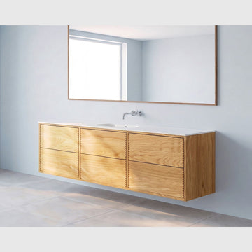 REFINED by Knast Snedkermøbler REFINED by KNAST snedkermøbel inkl. Solid Surface vask - 200x46cm / 6 skuffer - natur eg