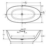 Strømberg Badekar Strømberg Fermo fritstående badekar – 170x85cm - mat hvid