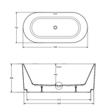 Strømberg Badekar Strømberg Leonora fritstående badekar – 150x75cm – mat hvid