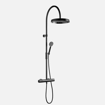 Tapwell Tapwell ARM7300 komplet brusearmatur med hoved- og håndbruser - brushed black chrome