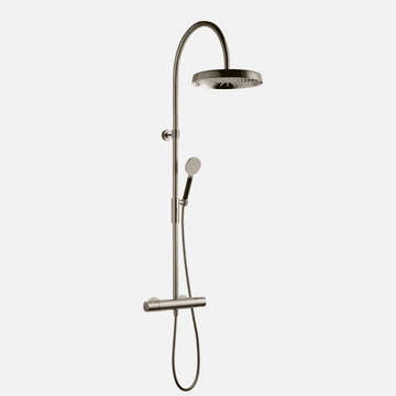 Tapwell Tapwell ARM7300 komplet brusearmatur med hoved- og håndbruser - brushed platinum