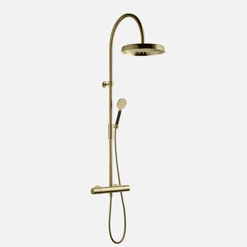 Tapwell Tapwell ARM7300 komplet brusearmatur med hoved- og håndbruser - honey gold