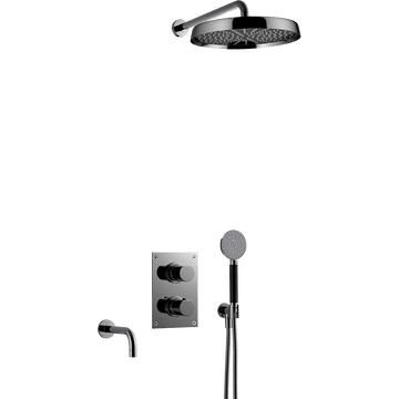 Tapwell Bruser til indbygning Tapwell ARM7368 indbygnings kar- og brusesæt - black chrome