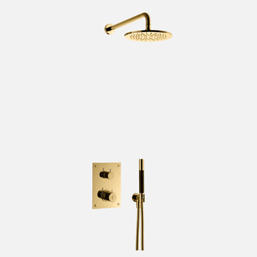 Tapwell Tapwell BOX7268 indbygningsbrusesæt, komplet m/hånd- og vægbruser ED2 - messing